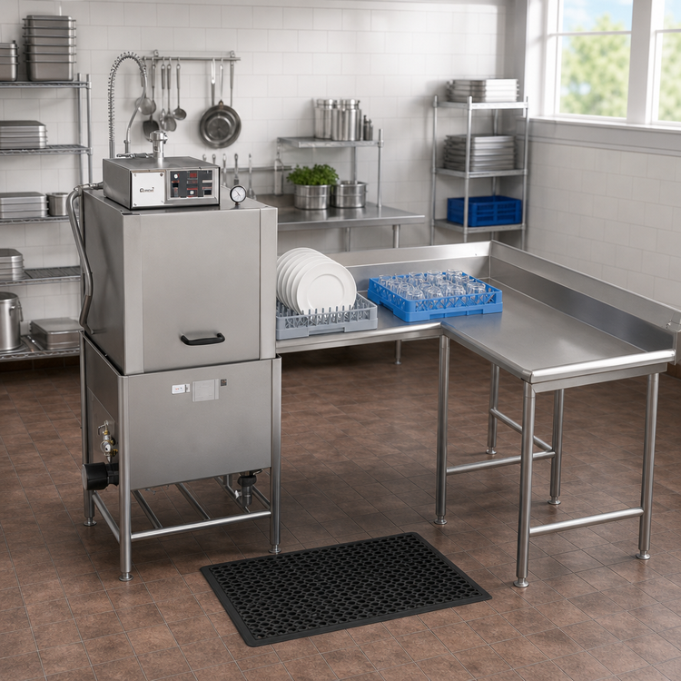 Product image #2 for Spec-Master Corner Clean Dishtable, Right-Hand, 120 Inch x 60 Inch, 14 Gauge 304 Stainless Steel