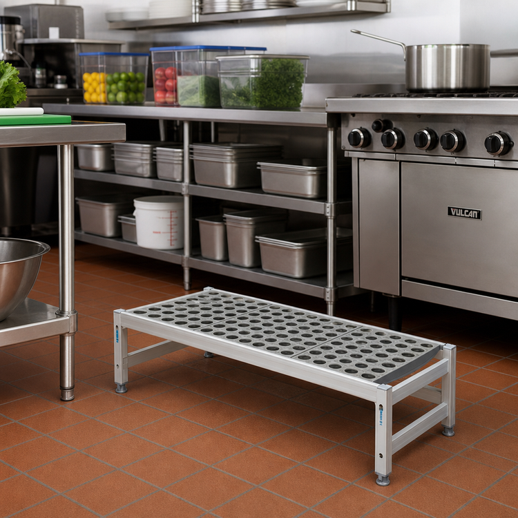 Product image #2 for Fermostock 59-Inch x 22-Inch x 12-Inch Aluminum Dunnage Rack with Adjustable Composite Feet