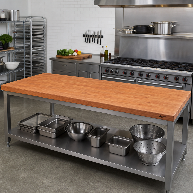 Product image #2 for John Boos Boos Block 96-Inch x 27-Inch American Cherry Wood Kitchen Countertop, 1-1/2-Inch Thick, Flat No-Backsplash