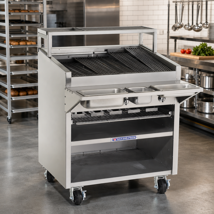 Product image #2 for Bakers Pride Dante Series F-48RS-C 48-Inch Floor Model Gas Radiant Charbroiler with Round Rod Grates