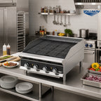 Thumbnail image #2 for Vollrath CBGHD-48 48-Inch Heavy-Duty Stainless Steel Countertop Charbroiler, Radiant/Lava Rock, Manual Controls