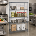Thumbnail image #2 for Quantum 72-Inch W x 24-Inch D x 74-Inch H Stationary Wire Shelving Starter Kit, 4-Shelf, Gray Epoxy Finish