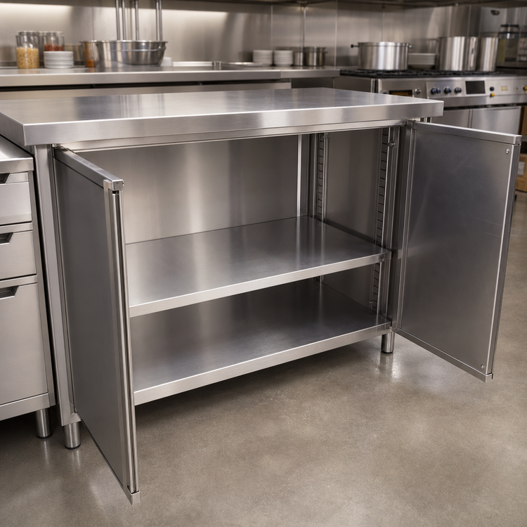Product image #2 for 18 Gauge Stainless Steel Removable Shelf for 36 x 48 Inch Cabinet Base Chef Tables