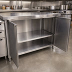 Thumbnail image #2 for BK Resources SHF-3648 18 Gauge Stainless Steel Removable Shelf for 36 x 48 Inch Cabinet Base Chef Tables