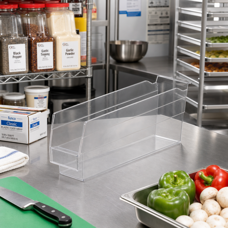 Product image #2 for Metro Clear Nesting Shelf Bin, 11-5/8 x 2-3/4 x 4 Inch, 24/Case