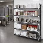 Thumbnail image #2 for Cambro Camshelving® Elements EXA186084V5480 Stationary Add-On Polymer Shelving Unit, 18 x 60 x 84 in, 5-Tier, Vented, Speckled Gray