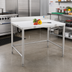 Thumbnail image #2 for Eagle Group 36 Inch x 30 Inch Poly Top Cutting Table with Removable Polymer Top Pieces, 4-1/2 Inch Backsplash, and Stainless Steel Tubular Base