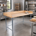 Thumbnail image #2 for BK Resources 60 x 30 Inch Hard Maple Bakers Table with Galvanized Open Base and 4-Inch Coved Risers