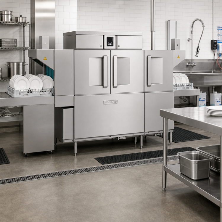 Product image #2 for Hobart CL76-DWR Steam High Temperature Rack Conveyor Dishwasher with Drain Water Energy Recovery