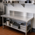 Thumbnail image #3 for John Boos 48-Inch x 25-Inch Stainless Steel Countertop with 6-Inch Boxed Backsplash