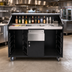 Thumbnail image #2 for Deluxe 63-Inch Indoor Portable Bar with Ice Bin, Speed Rail, and Locking Storage Cabinet
