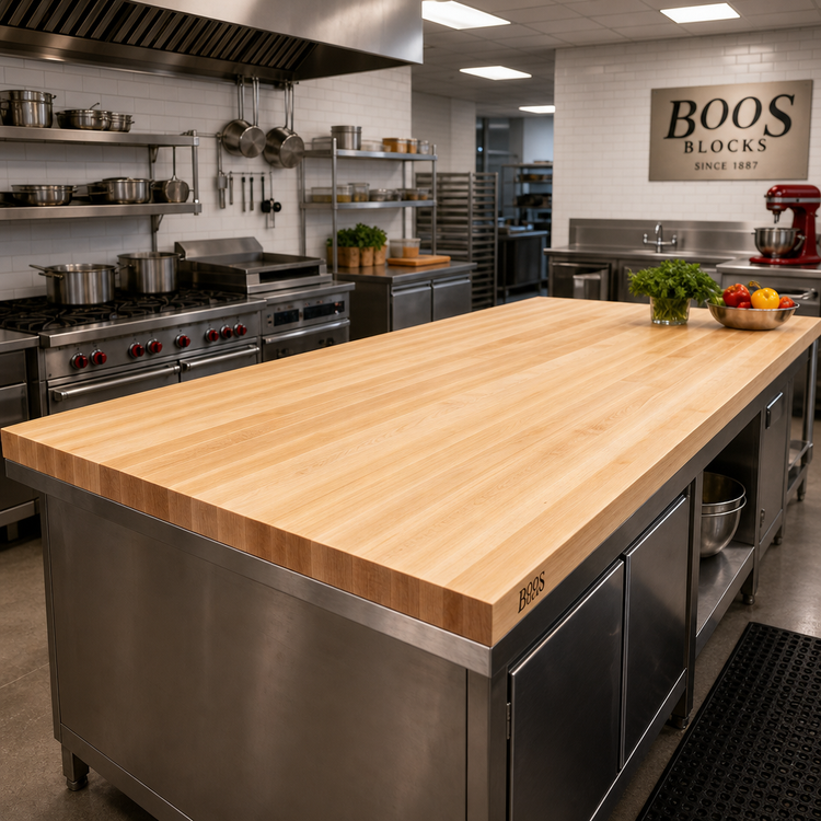 Product image #2 for John Boos Boos Block 60-Inch x 42-Inch Edge Grain Maple Kitchen Countertop with Varnique Finish
