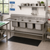 Thumbnail image #2 for Advance Tabco Regaline Four-Compartment Commercial Sink with Left-Hand 36-Inch Drainboard, 24 x 24 Inch Bowls