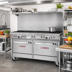 Thumbnail image #2 for Southbend (Middleby) Ultimate 4602AC-5L 60-Inch Gas Restaurant Range with 9 Open Burners, Convection Oven & Cabinet Base