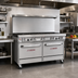 Thumbnail image #2 for Southbend Ultimate 60-Inch Gas Restaurant Range with 9 Open Burners, Convection Oven, and Cabinet Base