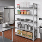Thumbnail image #3 for Cambro Camshelving® Premium CPA213684S5PKG 5-Tier Solid Polymer Shelving Add-On Unit, 36"W x 21"D x 84"H, Antimicrobial