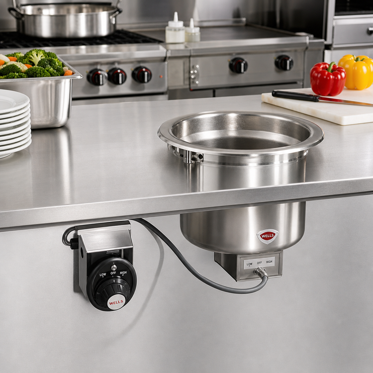 Product image #2 for Wells Top-Mount Built-In Electric Round Drop-In Food Warmer for 7-Quart Inserts