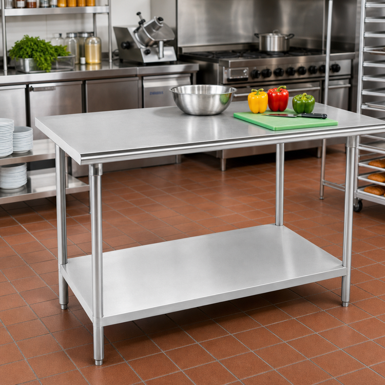 Product image #2 for Advance Tabco GLG-305 60 Inch x 30 Inch 304 Stainless Steel Work Table with Galvanized Undershelf