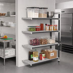 Thumbnail image #2 for Cambro Camshelving® Elements EXA185484V4480 Vented Polymer Shelving Add-On Unit, 4-Tier, 54"W x 18"D x 84"H, Speckled Gray