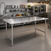 Thumbnail image #2 for Advance Tabco TGLG-487 Open Base Work Table, 84 x 48 Inches, 14-Gauge 304 Stainless Steel Top