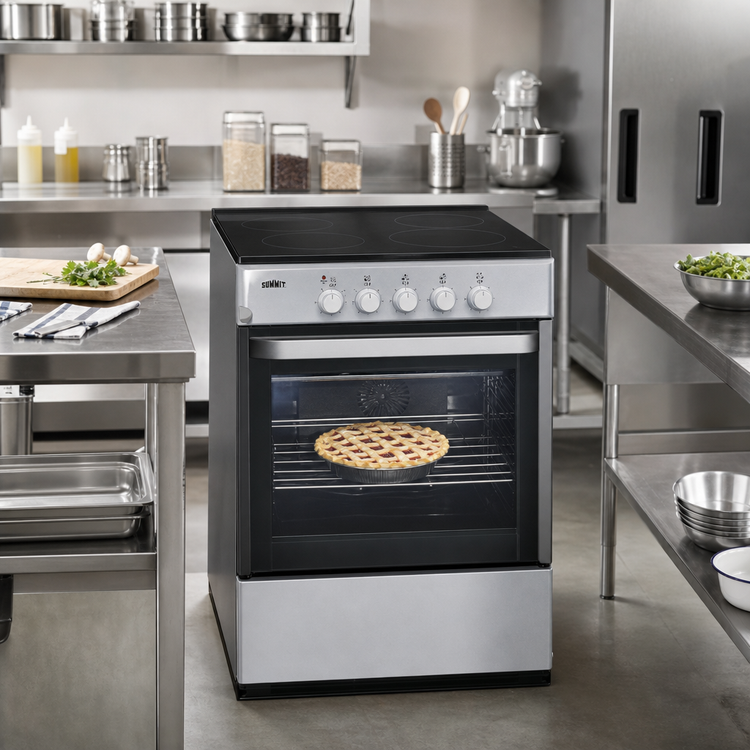 Product image #3 for Summit Appliance 24-Inch Slide-In Look Smooth-Top Electric Convection Range