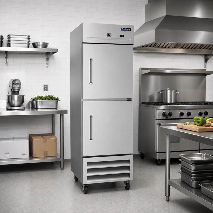 Product image #2 for Kelvinator Commercial 27-Inch One-Section Reach-In Freezer with Two Half Doors, 21 Cu. Ft., Bottom Mount