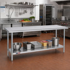 Thumbnail image #2 for Duke Manufacturing 314S-36144 Stainless Steel Work Table, 144 x 36 x 36 Inches, Open Base with Undershelf, Flat Top