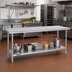 Thumbnail image #2 for Duke Stainless Steel Work Table with Undershelf, 144 x 36 x 36 Inches, Open Base