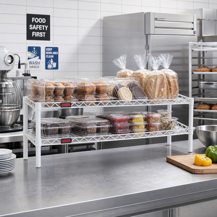 Product image #2 for Eagle Group QuadTruss 2-Tier Front Case Merchandise Cantilever Shelving Unit, 60 x 14 x 14 Inches, White Epoxy