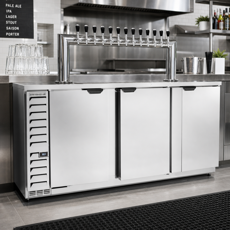Product image #2 for Beverage-Air DD94HC-S-12T 12-Tap Solid Door Direct Draw Beer Dispenser, 5 Half-Keg Capacity