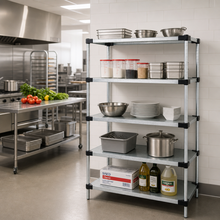 Product image #2 for Solid Shelving Starter Kit with 5 Solid Shelves, 42 Inch W x 21 Inch D x 63 Inch H