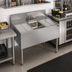 Thumbnail image #2 for Krowne Royal Series 36-Inch Wide x 24-Inch Deep One-Compartment Underbar Sink Unit with Dual Drainboards and Deck-Mount Faucet