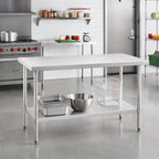 Thumbnail image #2 for Eagle Group Deluxe T36108SEB Stainless Steel Work Table, 108 x 36 in, 16-Gauge 300-Series Top, Adjustable Undershelf