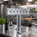 Thumbnail image #2 for T Style Countertop Air-Cooled Wine Font with 6 Polished Stainless Steel Side Pull Faucets