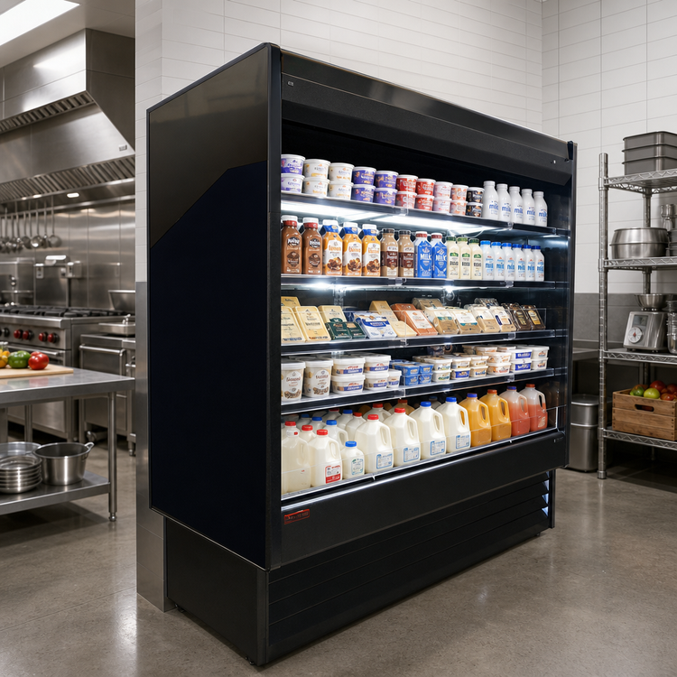 Product image #2 for Howard-McCray 35E Series Dairy Remote Open Merchandiser, 51-Inch Wide, Endless Design, LED Lit Shelves, Black