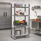 Thumbnail image #2 for Cambro Camshelving® Elements EXU245472VS4480 Polymer Shelving Unit, 24"D x 54"W x 72"H, 4-Tier Vented/Solid, Speckled Gray