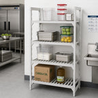 Thumbnail image #3 for Cambro Camshelving® Premium CPU213064V4480 4-Shelf Vented Polypropylene Stationary Starter Shelving Unit, 21 x 30 x 64 Inches