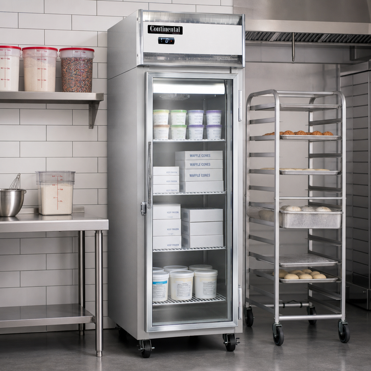 Product image #2 for Continental Refrigerator 1FNSSGD One-Section Display Reach-In Freezer with Narrow Hinged Glass Door