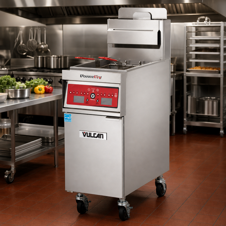 Product image #3 for Vulcan PowerFry5 High-Efficiency Freestanding Gas Fryer with KleenScreen PLUS Filtration System, Digital Controls, 45-50 lb Capacity