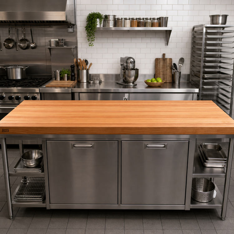 Product image #2 for John Boos Boos Block Ultra Premium American Cherry Edge Grain Kitchen Countertop, 96 x 27 x 3 Inch, Penetrating Oil Finish