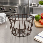 Thumbnail image #2 for American Metalcraft WBBM Round Bronze Wire Metal Serving Basket, 7-Inch Diameter x 4-1/4-Inch High Case of 24