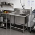 Thumbnail image #2 for John Boos Pro-Bowl 1-Compartment Stainless Steel Floor Model Sink with Left Drainboard, 46-3/16 in. x 29-1/2 in.