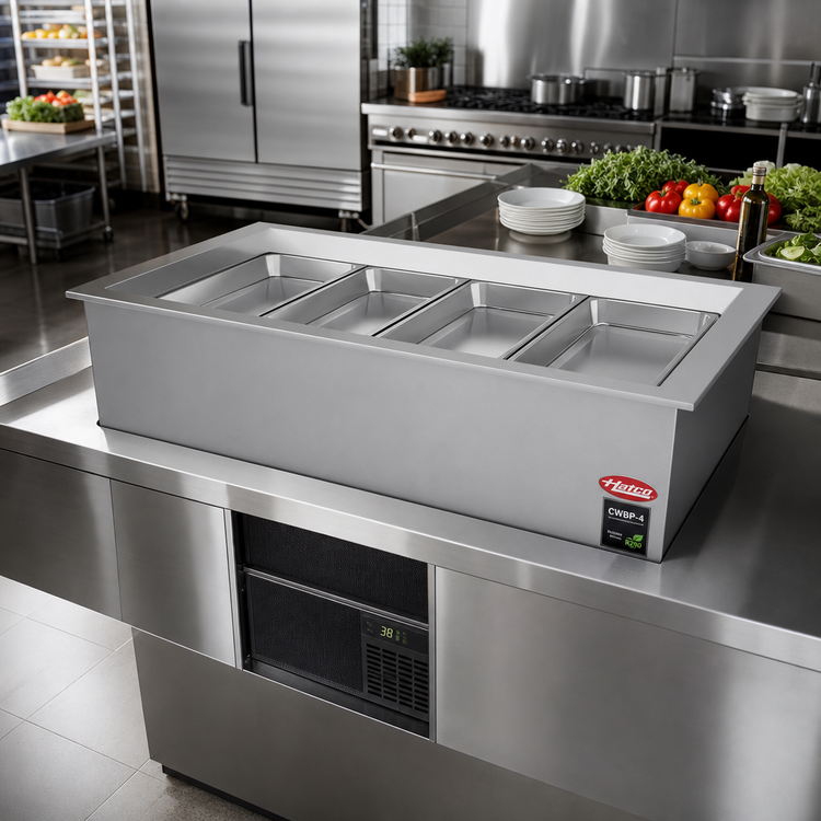 Product image #2 for Hatco CWBP-4 4-Pan Full-Size Drop-In Refrigerated Well, Top Mount, Self-Contained R-290