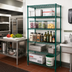 Thumbnail image #2 for Quantum 5-Shelf Wire Shelving Starter Kit, 36-Inch Wide x 14-Inch Deep x 86-Inch High, Green Epoxy Antimicrobial Finish