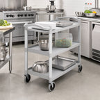 Thumbnail image #3 for Cambro BC340KD480 Open 3-Shelf Utility Cart, Polyethylene, Speckled Gray, 400 lb. Capacity