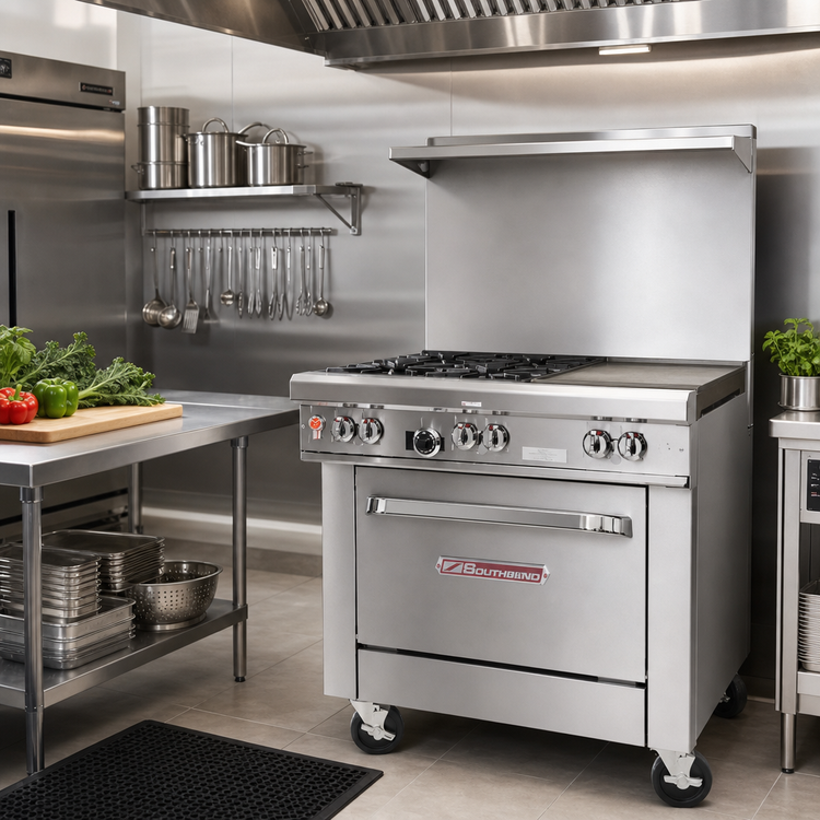Product image #2 for Southbend Ultimate 36-Inch Gas Restaurant Range with 2 Star/Sauté Burners, 24-Inch Griddle, and Convection Oven
