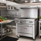 Thumbnail image #2 for Southbend (Middleby) Ultimate 4363A-2G 36-Inch Gas Restaurant Range with 2 Open Burners, 24-Inch Griddle, and Convection Oven