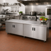 Thumbnail image #2 for Advance Tabco Enclosed Work Table with Cabinet Base and Hinged Doors, 96 x 24 Inch, 14 Gauge 304 Stainless Steel Top