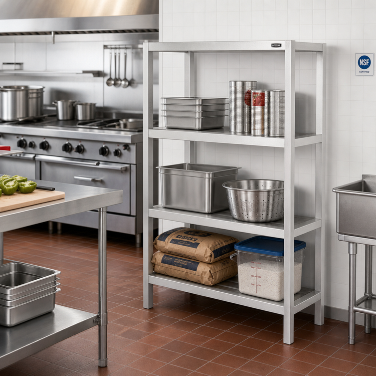 Product image #2 for Lifetime Tough All-Welded Tubular 3-Shelf Dunnage Shelving, 36 x 24 x 64 Inches, Aluminum