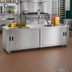 Thumbnail image #2 for Advance Tabco Special Value Economy Cabinet Base Enclosed Work Table, 120 x 30 Inches, 16 Gauge 304 Stainless Steel Top